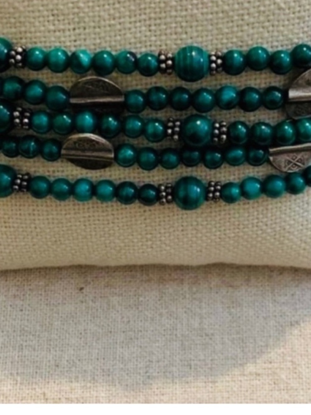 Turkish Jewelry | Bracelet | Vintage Turkish Silver & Green Bracelet